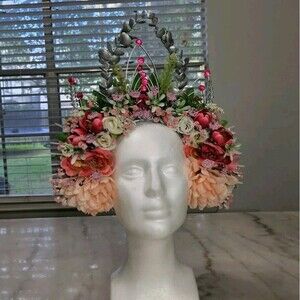 Halo Floral Hair Accessory with Pink and Silver Accents